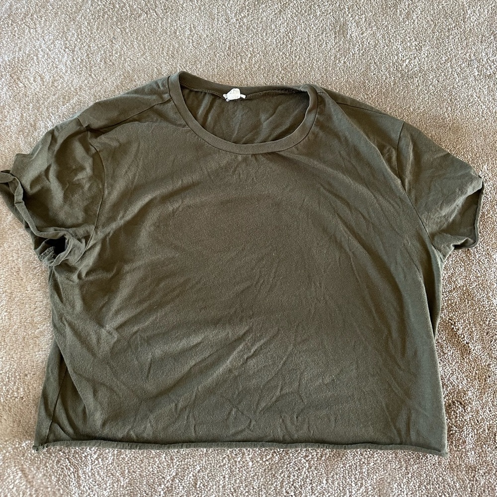 Garage Army Green Cropped Tshirt